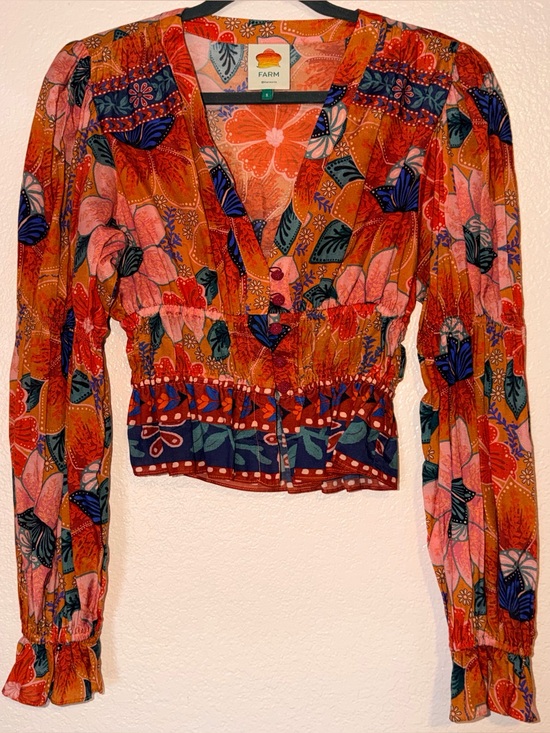FARM Rio Tops - Farm Rio Women’s Size Small V-Neck Blouse
